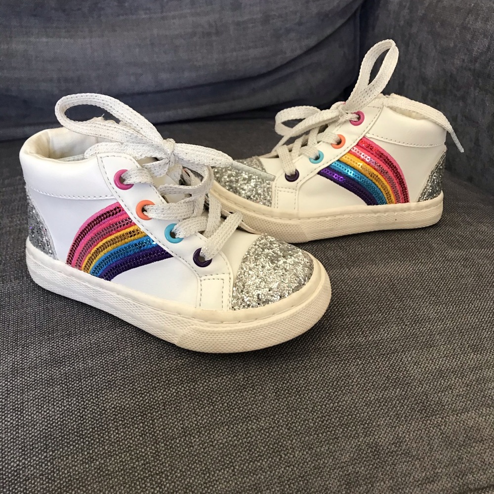Rainbow sequence and glitter toe shoes